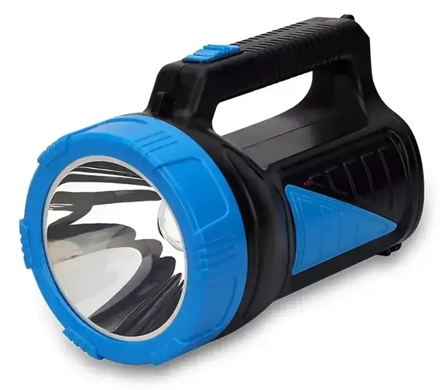Ліхтар ручний акумуляторний, 2 джерела світла 1 LED + 30 SMD заряджається від мережі 220 В, синій, фото 1