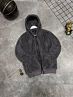 Кофта зимова сіра Nike Зіп-толстовка молодіжна Найк на замку, Тепла чоловіча майстерка спортивна