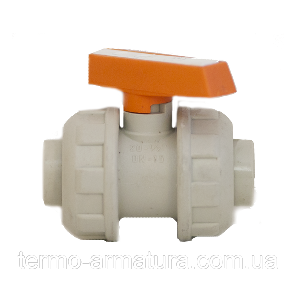 Кран ППР кульовий Ду 20 розбірний PN10 Georg Fischer, фото 1