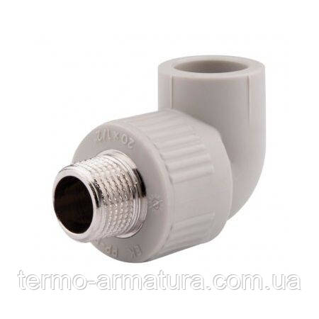 Коліно ППР Ду 20х1/2" зовнішня різьба Ekoplastik, фото 1