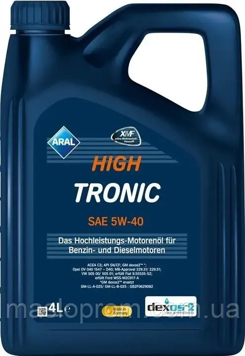 Моторне масло Aral HighTronic 5W-40 4л доставка укрпоштою 0 грн