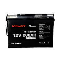 Акумулятор LiFePo4 (Літій-залізо-фосфатні) Schwarz 12V 200Ah BMS + Bluetooth