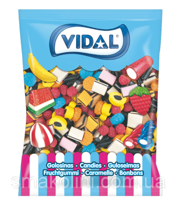 Асорті лакричне желейні цукерки жувальний мармелад Vidal, Іспанія 1 кг/уп, фото 1