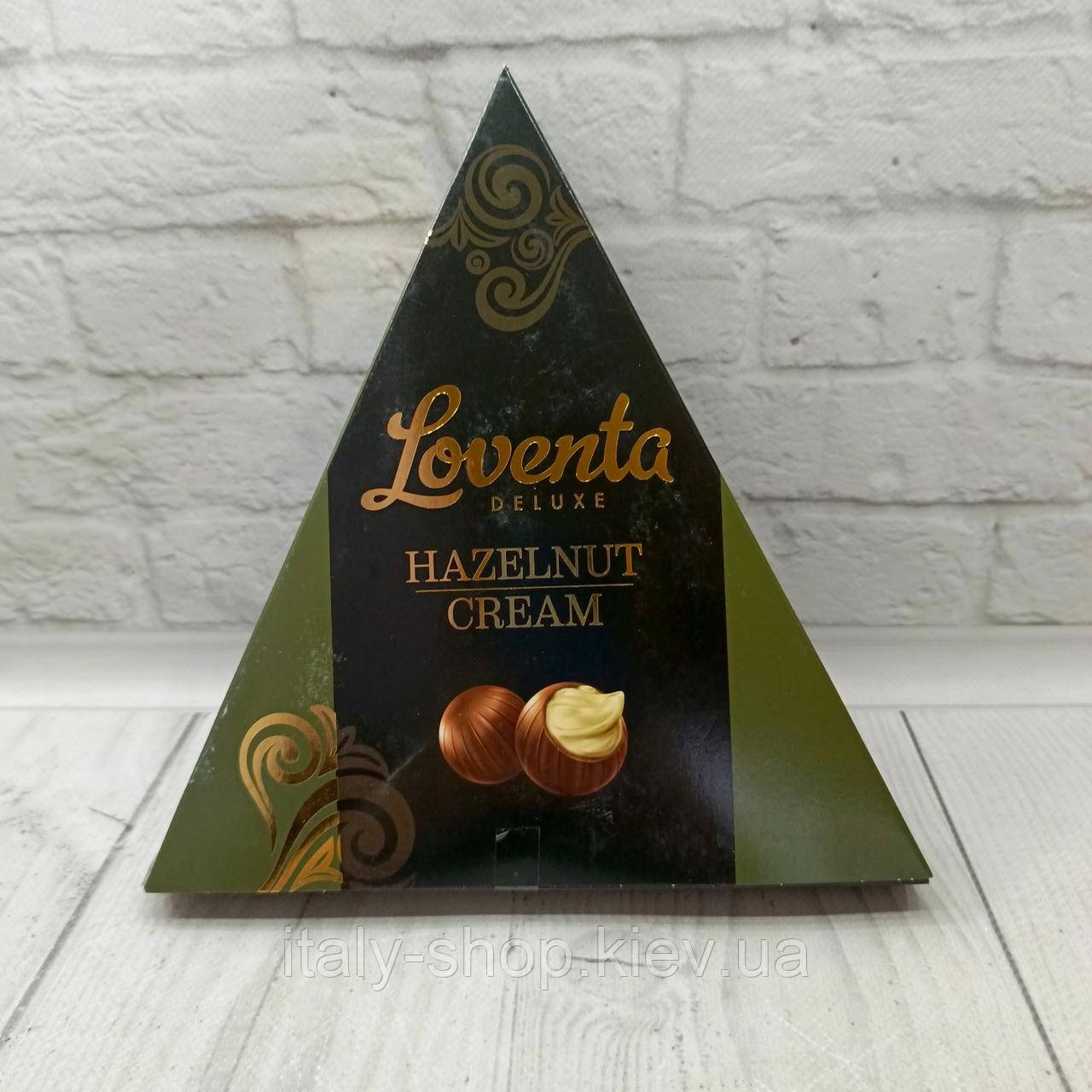 Цукерки шоколадні праліне з горіховим кремом Loventa Deluxe праліне в коробці 110 грам Італія