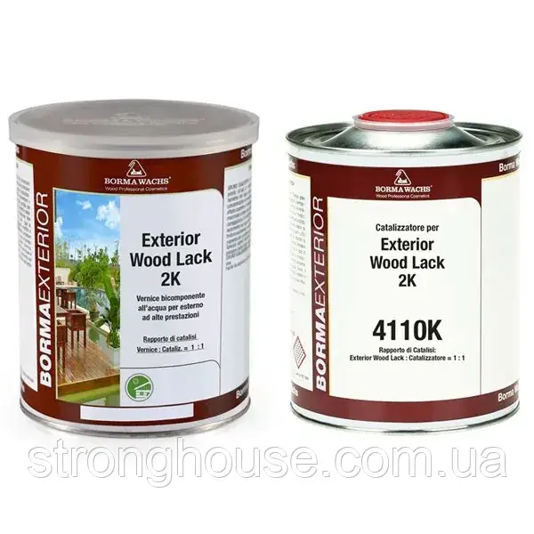 Комплект: Лак терасний поліуретановий EXTERIOR WOOD LACK 2K 10/20 GLOSS 5 л 41122K-10 + Затверджувач до лаку EXTERIOR WOOD LACK 2K