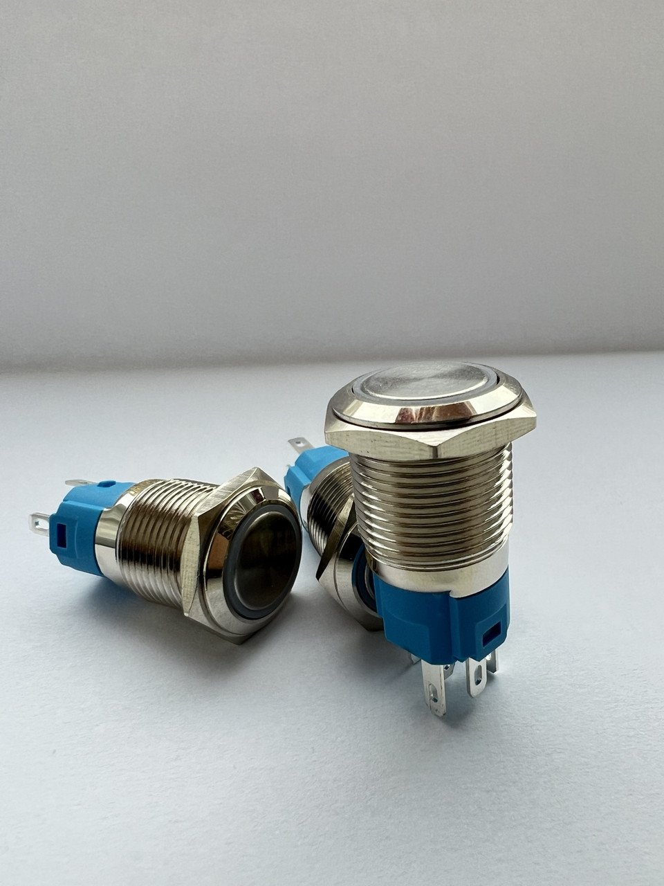 Кнопки з фіксацією 16 мм 12-24 В, білий LED, 5pin, фото 1