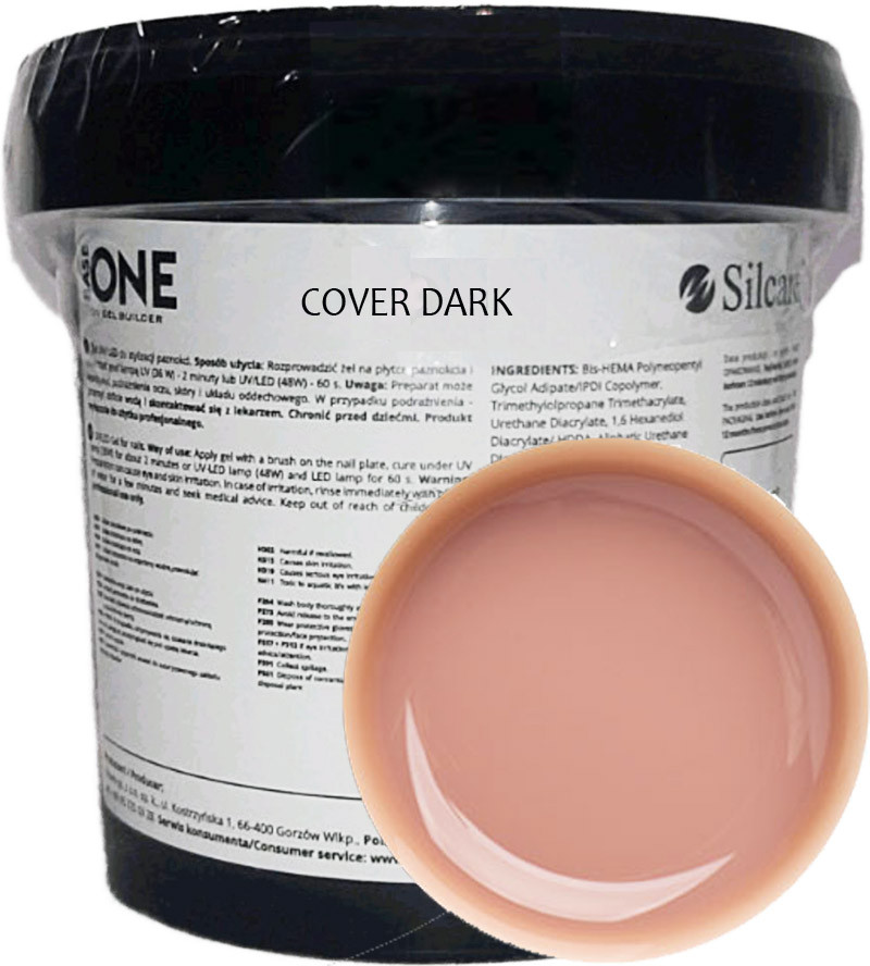 Камуфлюючий гель Silcare Base One Dark для нарощування нігтів, 1 кг, фото 1