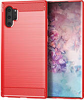 Захисний чохол MADORU Carbon Plus для Samsung Galaxy Note 10+ з вуглецевим волокном, Червоний