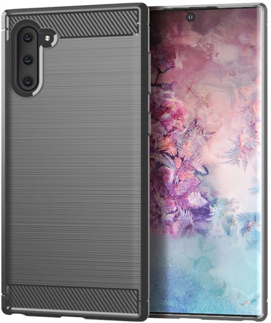 Захисний вуглецевий чохол MADORU Carbon Plus для Samsung Galaxy Note 10, Сірий, фото 1