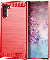 Захисний червоний чохол MADORU Carbon із вуглецевим волокном для Samsung Galaxy Note 10
