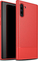 Захисний чохол MADORU Carbon Combi, вуглецеве покриття, для Samsung Galaxy Note 10, червоний