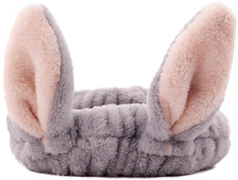 Сіра пов'язка для волосся з вушками косплей-котика, м'яка та стильна, фото 1