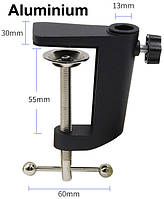 Універсальне суцільнометалеве кріплення AVADONA для настільної лампи, міцне та стильне у чорному кольорі