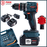 Акумуляторний ударний безщітковий шуруповерт Bosch GSB186-2li (36 V, 6 Ah) Дриль-Шуруповерт Бош із набором TC