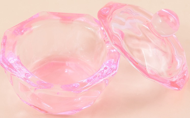 Стаканчик скляний із кришкою LPnails світло-рожевий, фото 1