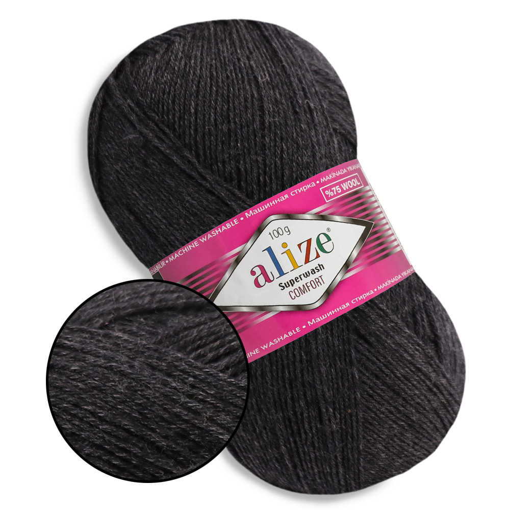 Alize Superwash, Антрацит №521, фото 1