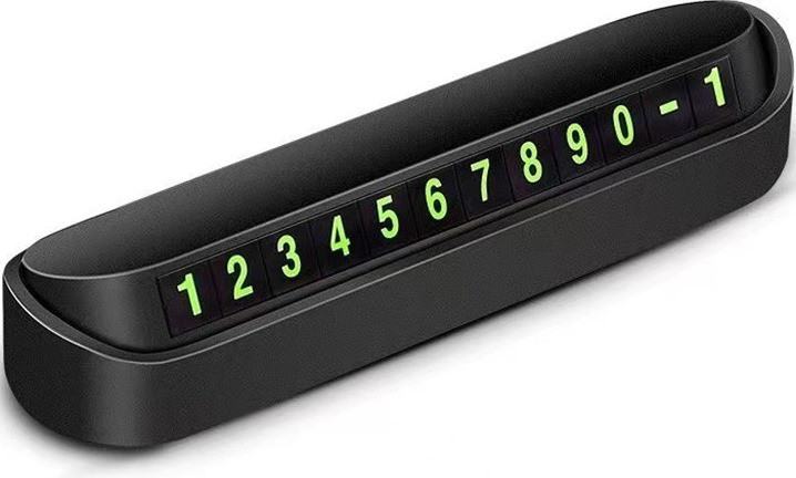 Автовізитка з номером телефона в машину для паркування (Чорна) паркувальна карта, фото 1