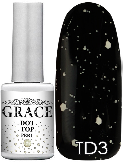 Фінішне покриття Топ із пластівцями Грейс GRACE DOT Top Perl 10 мл, фото 1