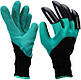 Рукавички садові розпушувачі для саду та городу AVADONA з пластиковими пазурами, зелені, фото 2