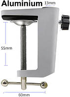 Універсальне металеве кріплення для настільної лампи AVADONA, антивандальне, білого кольору