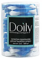 Серветки безворсові в тубусі Doily, 6х6 см, спанбонд, різнокольорові, 800 шт