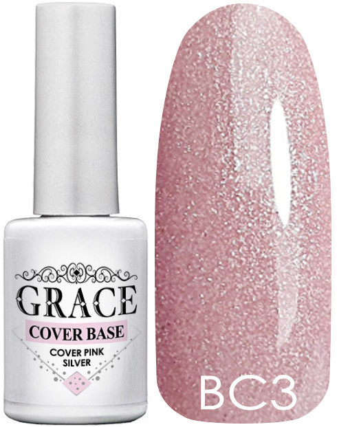 Основа, база для гель-лаку Грейс GRACE Base Cover Silver Pink 10 мл, фото 1
