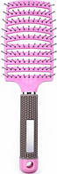 Гребінець-щітка AVADONA для волосся з вентиляційними отворами, квадратна, колір рожевий