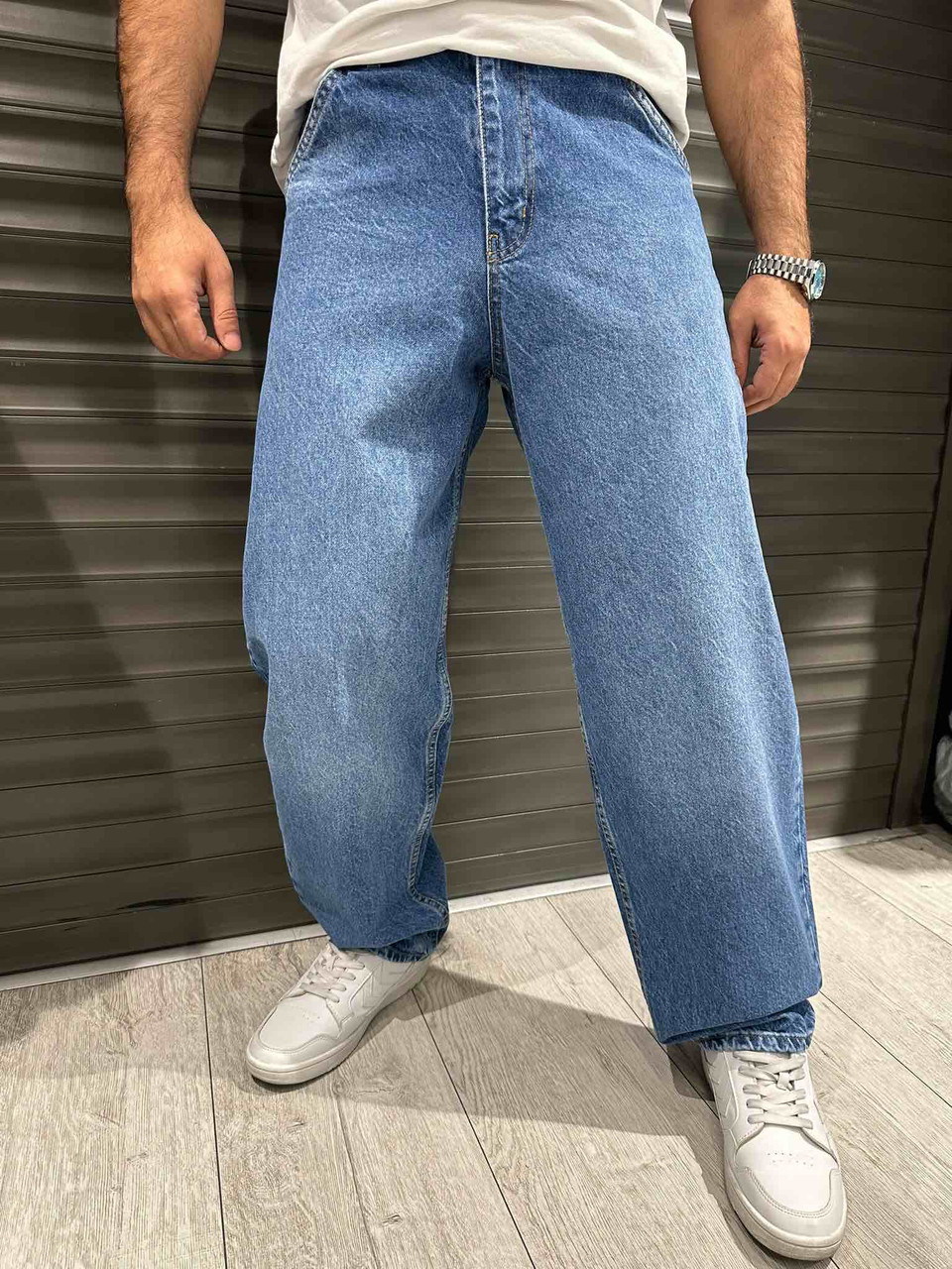 Чоловічі широкі джинси Skater Big Boy Stussy сині джинси Скейтери з косими кишенями