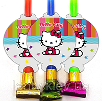 Язички - гудки карнавальні (6 шт/уп.) - Хелло Кітті