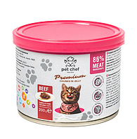 Pet Chef консерва для котів 200 г (яловичина)