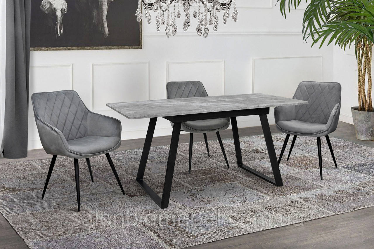 Стіл обідній Тандем (чорний/базальт), фото 1