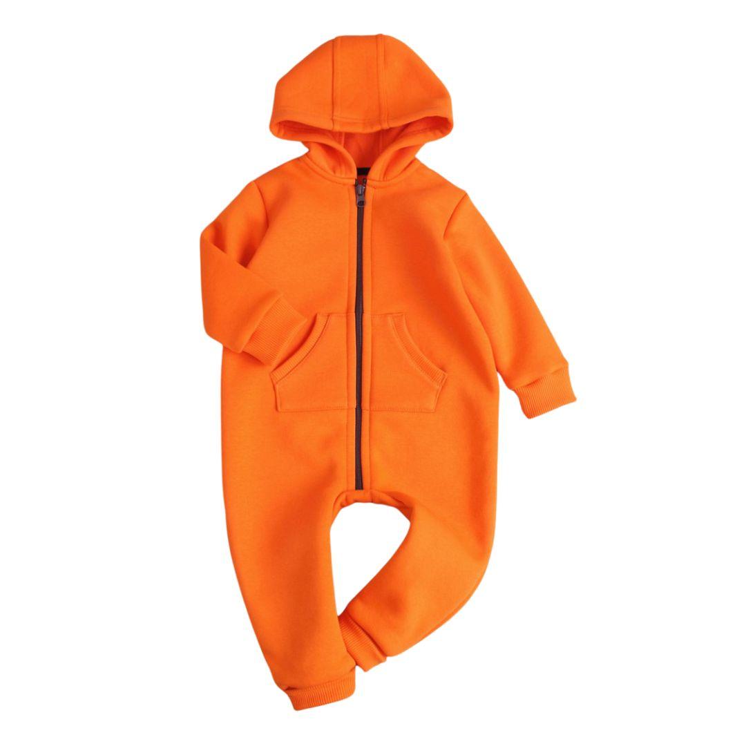 Дитячий теплий ромпер помаранчевий, фото 1