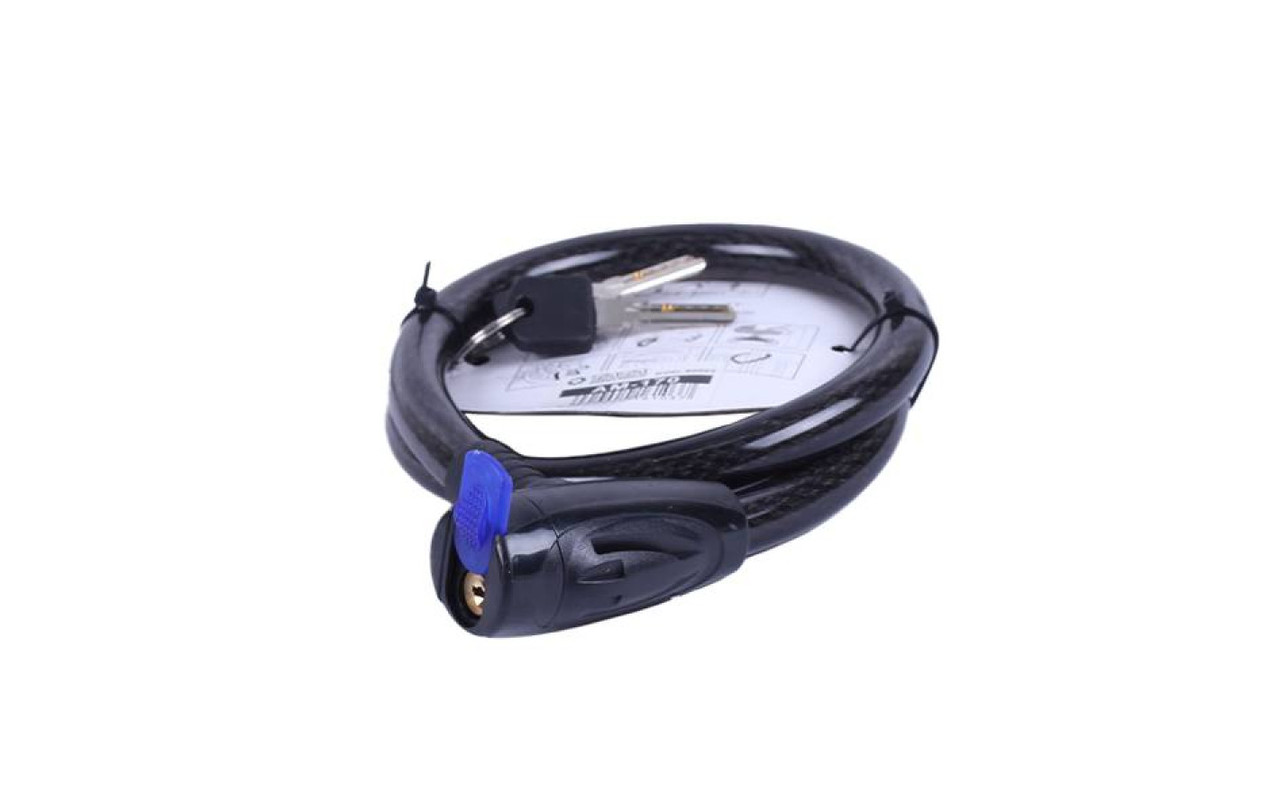 Замок протиугінний ZX1110 ТАТА, тросовий, 15мм*800мм (під ключ), фото 1