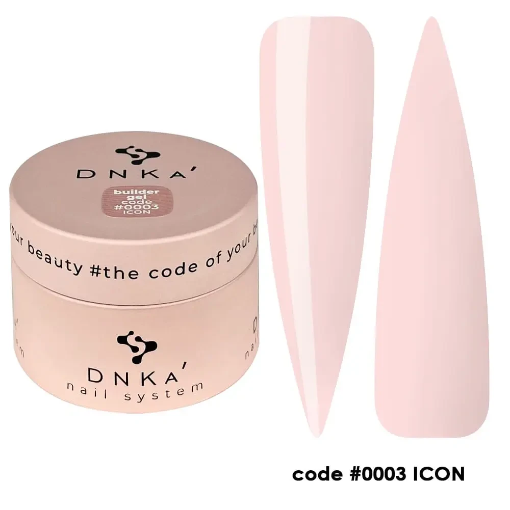 Моделюючий гель для нігтів Dnka Builder Gel, #0003 Icon рожевий, 30 мл, фото 1