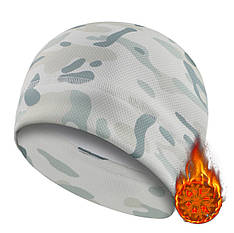 Тактична флісова шапка Multicam Alpine зимова термошапка підшоломник камуфляж сніг 56-61