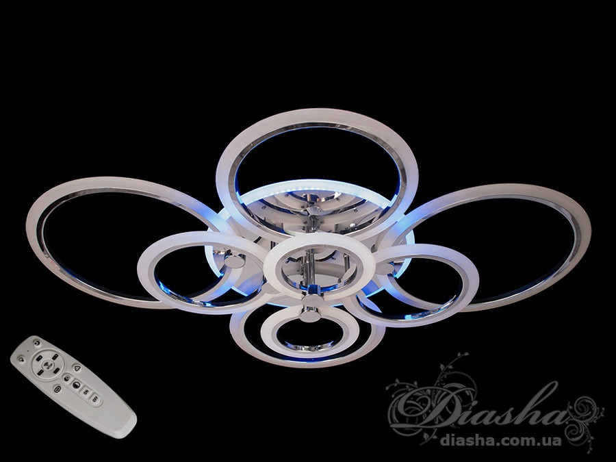 Люстри світлодіодні з пультом з пультом під стелю diasha A8022/8HR led 3color dimmer