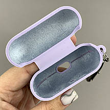Чохол для AirPods Pro чохол з мікрофіброю з карабіном для навушників аірподс про бузковий lcn, фото 3