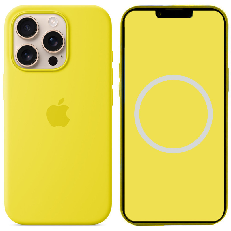 Чохол Silicone case (AAA) with Magsafe and Animation (button) для Apple iPhone 16 Pro (6.3") Star Fruit