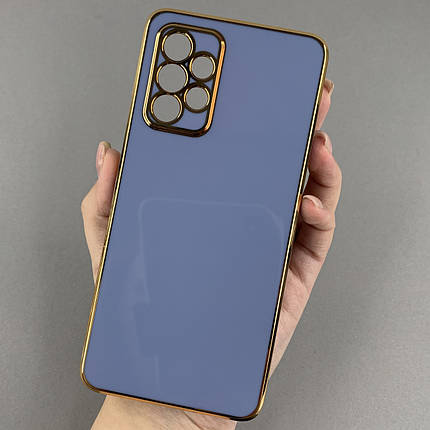 Чохол для Samsung Galaxy A52s глянцевий із золотою окантовкою чохол на телефон самсунг а52с синій h7y, фото 1