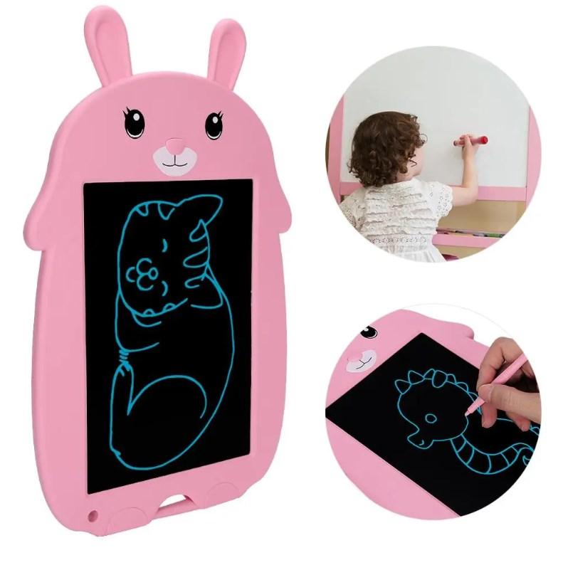 Дитячий графічний планшет для малювання Animals Writing Tablet LCD зі стилусом Рожевий