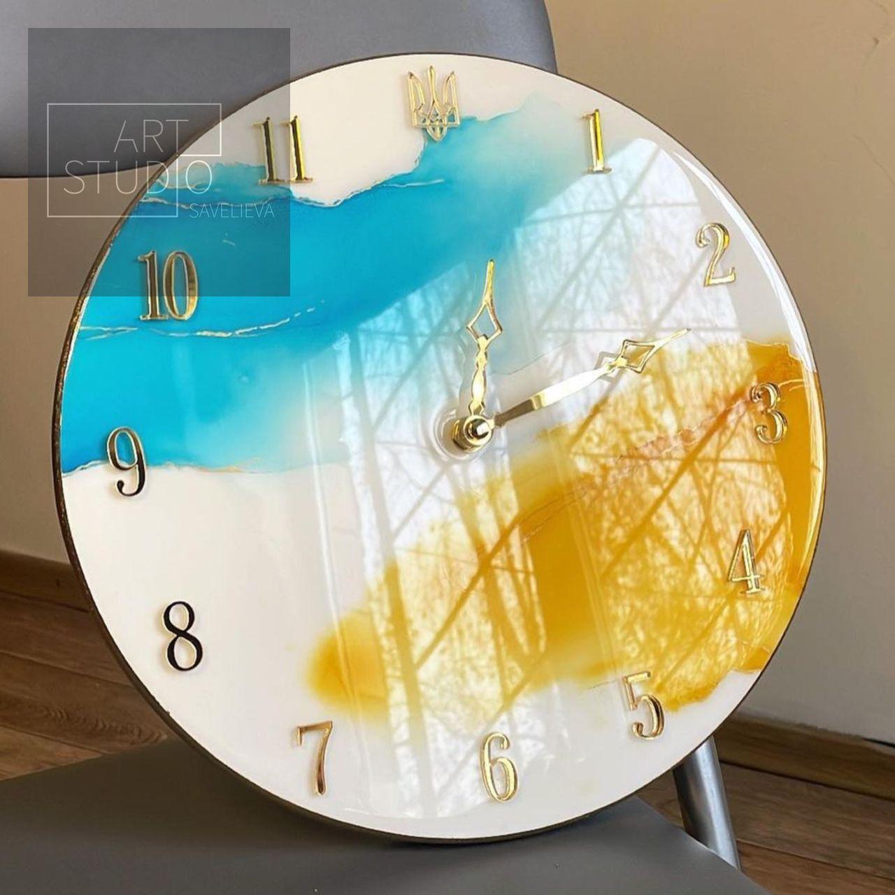 Годинник настінний круглий в техніці FLUID ART M84 30 см