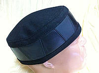 Мужская талибанка тюбетейка из натуральной кожи и кашемира 56-58-60