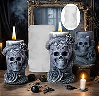 Силіконова форма молд для виготовлення свічок "Череп"