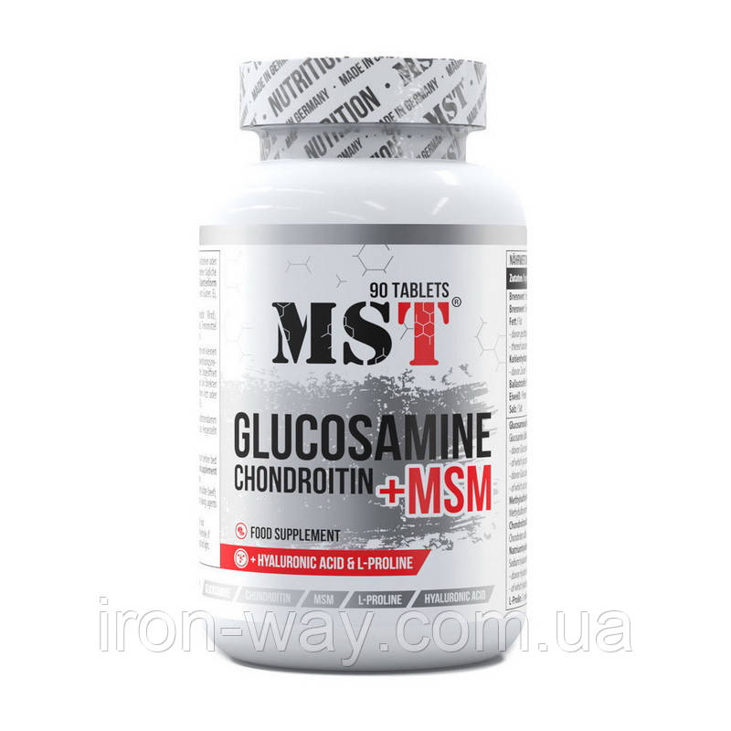 MST Glucosamine Chondroitin + MSM + hyaluronic acid (90 pills), фото 1