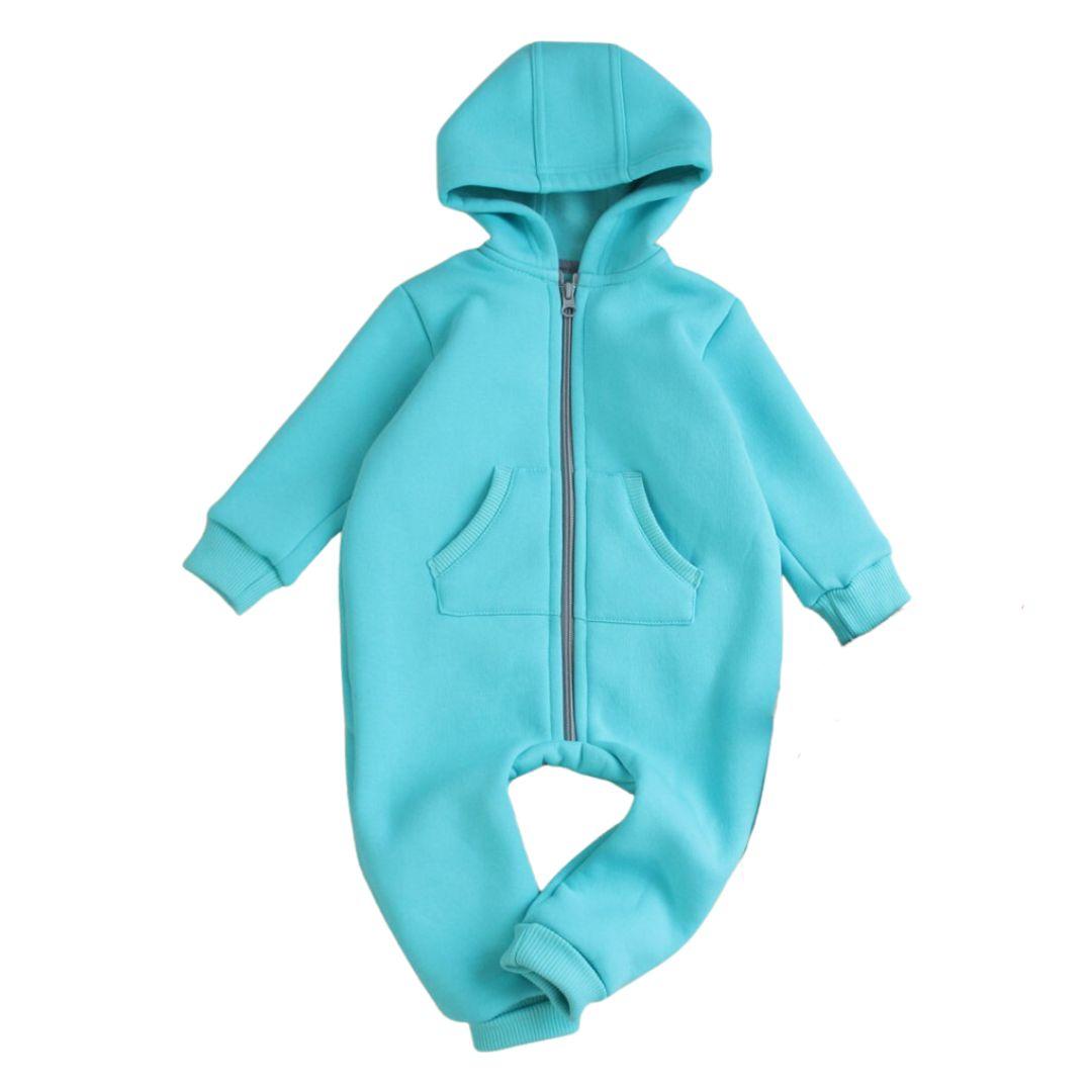 Дитячий теплий ромпер блакитний, фото 1