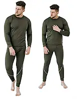 Комплект термобілизна чоловічий M-ХXL хакі / Зимовий фліз армійська термобілизна / тактична термо, M