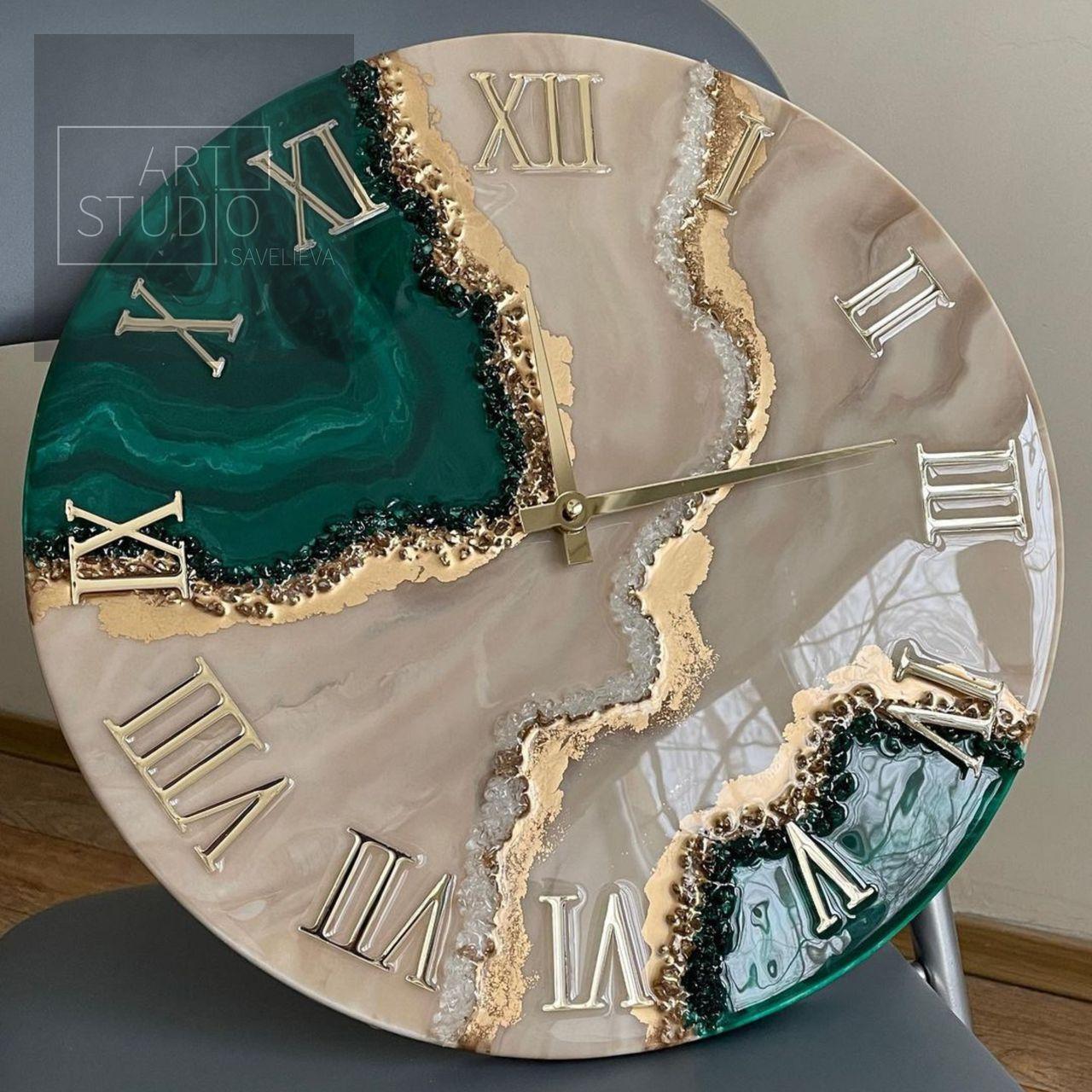 Годинник настінний круглий з епоксидної смоли EPOXY M70 30 см