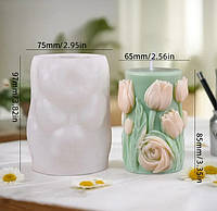 Силіконова форма молд для виготовлення свічок "Квіткова"