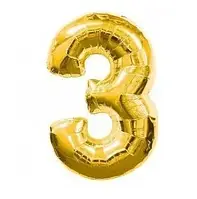 Повітряна кулька цифра  "3" Золото