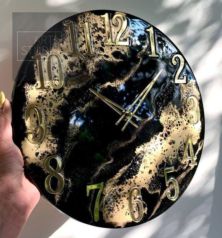 Годинник настінний круглий з епоксидної смоли EPOXY M88 30 см